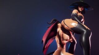 [ФУТАНАРИ] Сука-ведьма трахает шлюху-суккуба порно